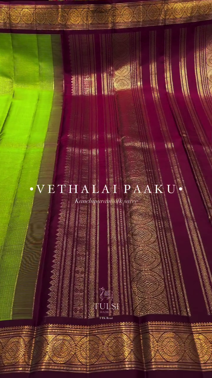 Vethalai paaku Kanchipuram Silk Saree