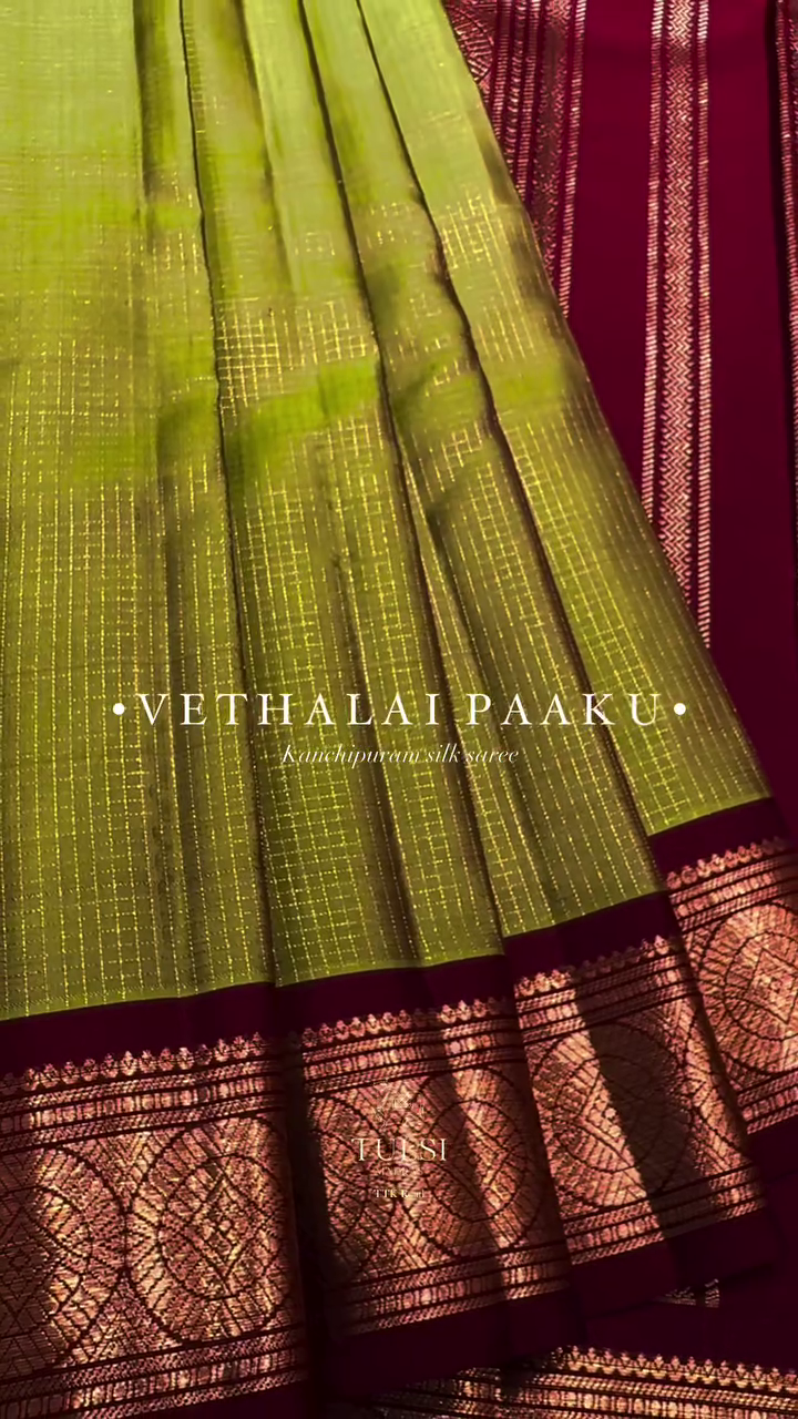 Vethalai paaku Kanchipuram Silk Saree
