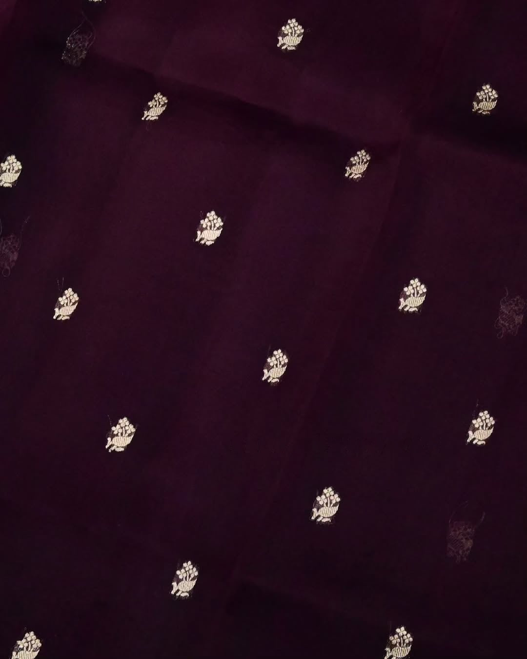 Midnight Bloom Silk Saree